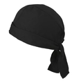 Bandana de cyclisme noir réglable avec attaches arrière pour sport de plein air et hip-hop - Taille unique / Noir
