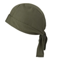 Detail view of army green pirate headscarf showing breathable knit fabric and adjustable ties - One Size / Army Green