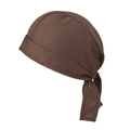 Detail of dark brown cycling bandana with rear tie knot design on white background - One Size / Coffee