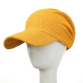 Sombrero de sol amarillo brillante con textura plisada y ala curva para protección solar - L(55-58cm) / Amarillo
