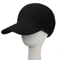 Detalle de gorra de béisbol negra con textura de burbuja tipo seersucker exclusiva - L(55-58cm) / Negro