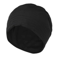 Classic black knitted slouchy beanie hat for men and women with ribbed texture finish - L / Black