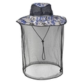 Blue camouflage outdoor mesh head net hat for fishing, beekeeping and hiking - L(58-60cm) / Pattern 4(4#)