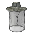 Detail view of camouflage anti-mosquito hat with fine mesh net and adjustable drawstring - L(58-60cm) / Pattern 7(7#)