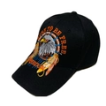 Détail de la broderie d'aigle et du texte Born to Be Free sur casquette noire - L (58-60cm) / Noir