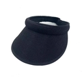 Detail von schwarzem Sonnenvisier aus Mesh mit atmungsaktivem Stoff und verstellbarem Band - Kinder / Schwarz