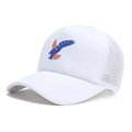 Witte baseball trucker pet met Amerikaanse vlag arend print en ademend mesh achter - Verstelbaar / Wit