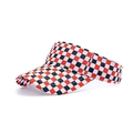 Damen Sport Sonnenschutz Visier mit klassischem rot-schwarzem Schachbrettmuster Design - Verstellbar / Rot