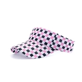 Roschwarz karierter Sonnenhut mit offenem Oberteil und gebogener Krempe für Outdoor-Sport - Verstellbar / Rosa