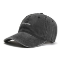 Vintage washed dark grey cotton baseball cap with Everyday embroidery for men and women - Black / Adjustable