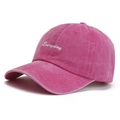 Vintage-Baseballkappe aus gewaschener Baumwolle in Rosé mit weißem Everyday-Stick - Rosarot / Verstellbar