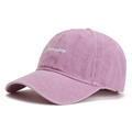 Vintage gewaschene lila Baseballkappe mit weißem Everyday-Stick auf Baumwollstoff - Rosa / Verstellbar