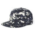 Flat brim baseball cap with blue digital camouflage pattern and snapback style - Adjustable / Navy Camouflage