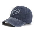 Berretto da baseball vintage in cotone blu lavato con ricamo a cuore e logo Ofr Paris - Blu navy