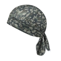 Close-up of woodland camouflage cycling bandana with adjustable straps and breathable fabric - Green Brown Camouflage (5#)