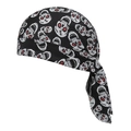 Outdoor fiets bandana met zilveren schedel print en rode glitters op zwarte stof - Verstelbaar / Zwart
