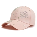 Roze honkbalpet met fonkelend strass-vuurwerkpatroon en verstelbare sluiting - Volwassene / Roze