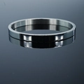 Bracelet jonc ouvert minimaliste en acier inoxydable poli argent avec reflet - Style Lisse 6mm Femmes / Argent