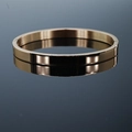 Bracelet jonc minimaliste en acier inoxydable rose doré avec fermeture à charnière - Style Lisse 6mm Femmes / Or rose