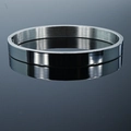 Bracelet jonc plat en acier inoxydable argenté avec finition miroir haute polie - Style Lisse 8mm Hommes / Argent