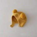 Ginger baby knitted winter hat with cute bear ears and protective ear flaps for warmth - 46-50cm (6 Months - 2 Years) / Yellow