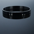 Bracelet jonc minimaliste en acier inoxydable massif avec finition miroir noire - Style Lisse 8mm Hommes / Noir