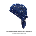 Donkerblauwe sport bandana met gouden sterren voor buiten fietsen en fitness - Volwassene / Koningsblauw
