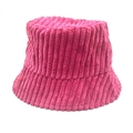 Einfarbiger Vintage-Anglerhut aus Cord für Damen in lebhaftem Pink-Finish - Erwachsene / Rosarot