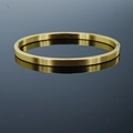 Bracelet jonc plat minimaliste en acier inoxydable doré mat avec fermoir latéral - Style Givré 4mm Femmes / Or