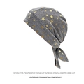 Grijze piraten hoofddoek met gouden sterren voor buitensport en fietsen voor volwassenen - Volwassene / Grijs