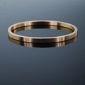 Bracelet jonc minimaliste en acier inoxydable massif avec finition brossée or rose - Style Givré 4mm Femmes / Or rose