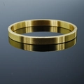 Bracelet minimaliste en acier inoxydable avec finition brossée dorée et charnière - Style Givré 6mm Femmes / Or