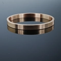 Bracelet jonc élégant en acier inoxydable brossé or rose avec fermoir mécanique - Style Givré 6mm Femmes / Or rose
