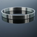 Bracelet jonc minimaliste en acier inoxydable massif avec finition argentée brossée - Style Givré 8mm Hommes / Argent