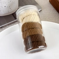 Dicke hoch elastische Haargummis in Braun und Creme in einem transparenten Behälter - Kaffeeverlauf (24433A)