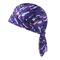 Outdoor cycling pirate hat in purple camouflage pattern with rear ties and overlocked edges - Purple Camouflage (12#)