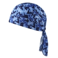 Breathable blue camouflage cycling headscarf in pirate hat style for outdoor sports - Blue Geometric Camouflage (10#)