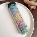 Morandi macaron colored high elastic hair ties set in a transparent storage tube - Colorful Macaron