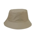 Minimalist beige bucket hat with stitched brim shown in a professional studio shot - One Size / Khaki