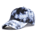 Berretto da baseball tie-dye bianco e blu in velluto con visiera curva stile outdoor - Taglia unica / Ciano