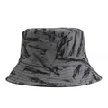 Unisex grey marble pattern bucket hat with artistic print for outdoor sun protection - One Size / Dark Gray