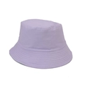 Detail of lavender cotton bucket hat showing parallel stitching on the reinforced brim - One Size / Light Purple
