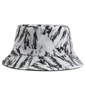 Unisex black and white abstract print bucket hat made of durable canvas material - One Size / Light Gray