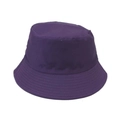 Detailed close-up of purple bucket hat featuring reinforced parallel stitching on the brim - One Size / Deep purple