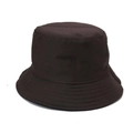 Detail of a dark brown cotton bucket hat featuring precise parallel brim stitching - One Size / Coffee