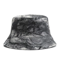 Dettaglio del cappello alla pescatora con motivo marmorizzato e cuciture sulla tesa - Taglia unica / Nero