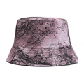 Detailed macro view of pink and black marble pattern on high-quality canvas bucket hat - One Size / Purple Pink
