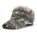 Berretto da baseball mimetico con capelli grigi realistici per uomo e donna parasole - Mimetico 3#