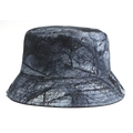 Cappello alla pescatora stile street con trama marmorea sfumata e tesa rinforzata - Taglia unica / Ciano