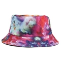 Dettaglio ravvicinato della stampa artistica tie-dye e delle cuciture di questo cappello - Taglia unica / Multicolore 1